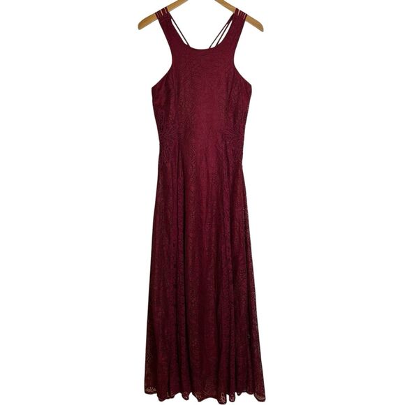 Soieblue Crimson Lace Maxi Dress Witchy Whimsigoth Gothic LARGE Sleeveless - Picture 1 of 12
